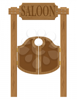 doors in western saloon wild west vector illustration isolated on white background