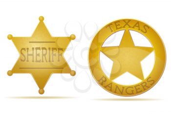 star sheriff and ranger vector illustration isolated on white background