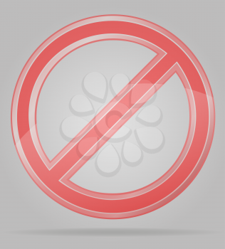 transparent prohibition sign vector illustration isolated on gray background