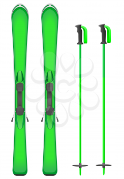 skis mountain vector illustration isolated on gray background