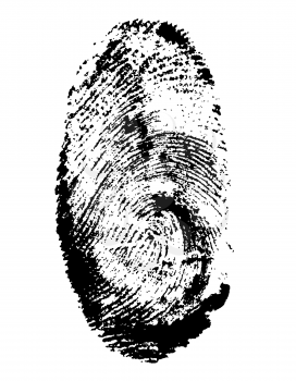 fingerprint black vector illustration isolated on gray background