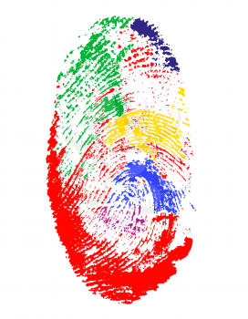 fingerprint of different colors vector illustration isolated on gray background