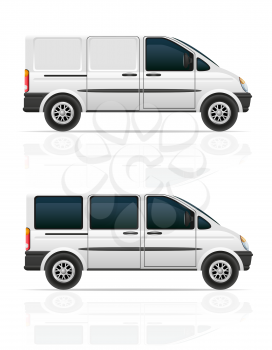 van for the carriage of cargo and passengers vector illustration isolated on gray background
