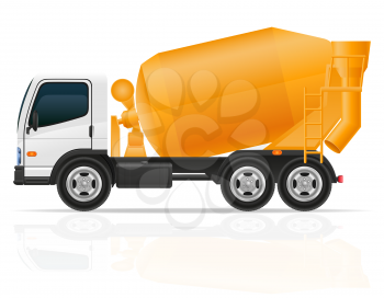 truck concrete mixer for construction vector illustration isolated on white background