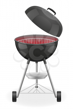 open barbecue grill with heat vector illustration isolated on white background