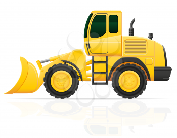 bulldozer for road works vector illustration isolated on white background