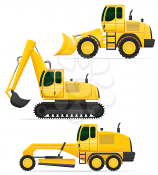 car equipment for road works vector illustration isolated on white background