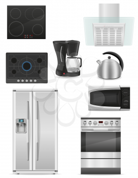 set of kitchen appliances vector illustration isolated on white background