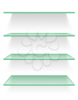 transparent glass shelf vector illustration isolated on white background
