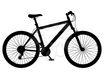 mountain bike with gear shifting black silhouette vector illustration isolated on white background