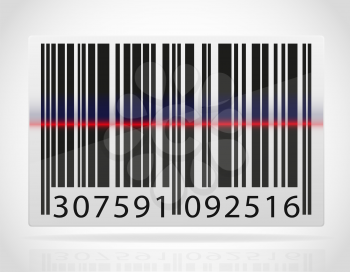 barcode with the strip from the laser vector illustration isolated on white background