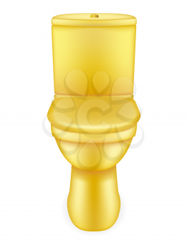golden toilet bowl vector illustration isolated on white background