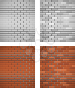 wall of white and red brick seamless background vector illustration