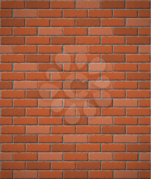 wall of red brick seamless background vector illustration