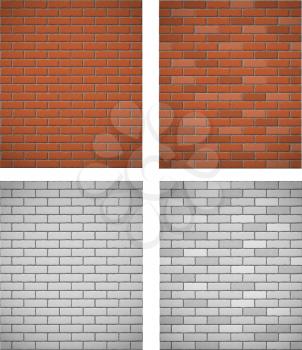 wall of white and red brick seamless background vector illustration