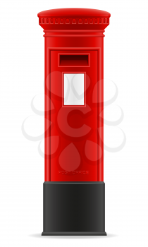 london red mail box vector illustration isolated on white background