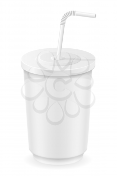 white cup of soda water vector illustration isolated on background