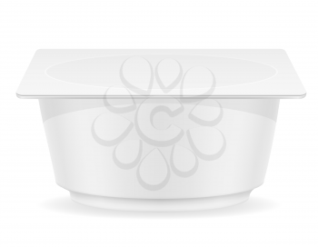 white plastic container of yogurt vector illustration isolated on background