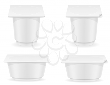 white plastic container of yogurt vector illustration isolated on background