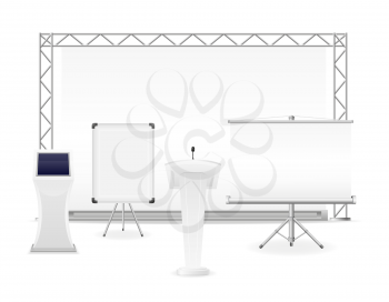 white exhibition complex for the presentation or workshop vector illustration isolated on background