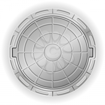 closed manhole vector illustration isolated on white background