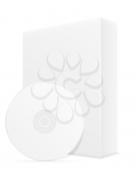 white cd and dvd bisk box packing vector illustration isolated on background