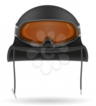 military helmet with tactical goggles illustration isolated on white background
