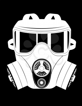 icon gas mask black and white vector illustration isolated on white background
