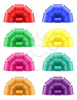 set icons bow for gift vector illustration isolated on white background