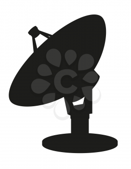 satellite dish black silhouette vector illustration isolated on white background