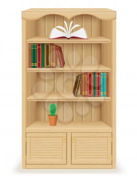 bookcase furniture made of wood vector illustration isolated on white background