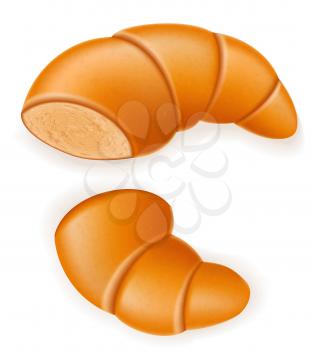 crispy croissant the broken vector illustration isolated on white background
