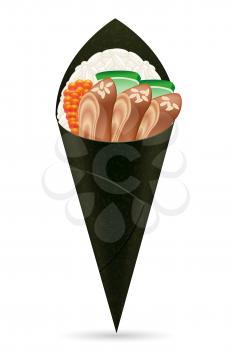 sushi hand rolls vector illustration isolated on white background