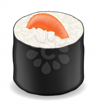 sushi rolls in seaweed nori vector illustration isolated on white background