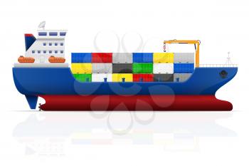 nautical cargo ship vector illustration isolated on white background