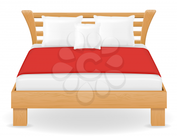 double bed furniture vector illustration isolated on white background