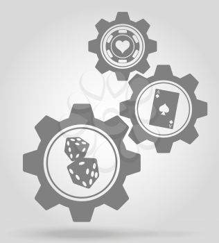 casino gear mechanism concept vector illustration isolated on gray background