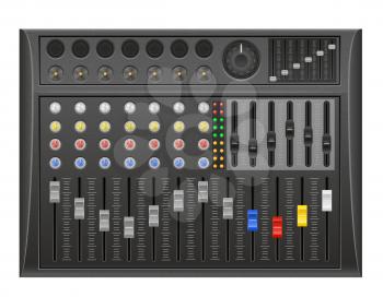 panel console sound mixer vector illustration isolated on white background