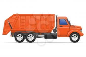 cargo truck remove garbage vector illustration isolated on white background