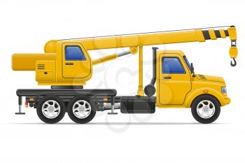 cargo truck with crane for lifting goods vector illustration isolated on white background