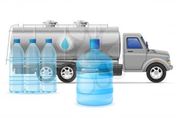 cargo truck delivery and transportation of purified drinking water concept vector illustration isolated on white background