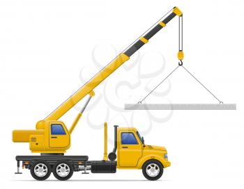 cargo truck delivery and transportation of construction materials concept vector illustration isolated on white background