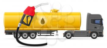 truck semi trailer delivery and transportation of fuel for transport concept vector illustration isolated on white background