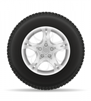 car wheel tire from the disk vector illustration isolated on white background
