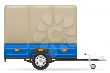 car trailer for the transportation of goods vector illustration isolated on white background