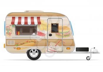 fast food trailer vector illustration isolated on white background