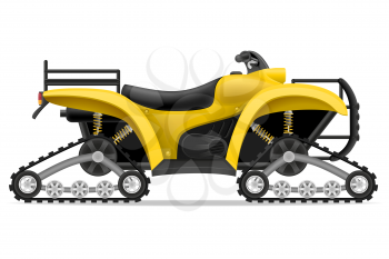 atv motorcycle on four tracks off roads vector illustration isolated on white background