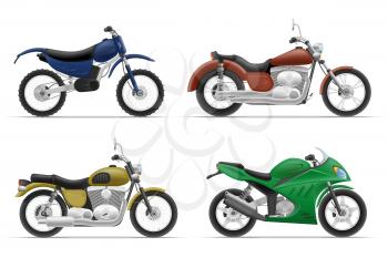 motorcycle set icons vector illustration isolated on white background