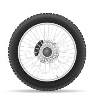 motorcycle wheel tire from the disk vector illustration isolated on white background