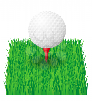 golf ball on the green grass vector illustration
